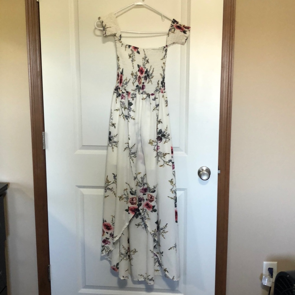 Floral Off The Shoulder Chiffon Maxi Beach Dress